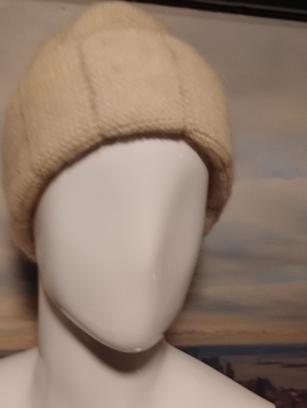 Les Knit Classic Cream Knit Beanie Hat - 100% ICELANDIC Wool